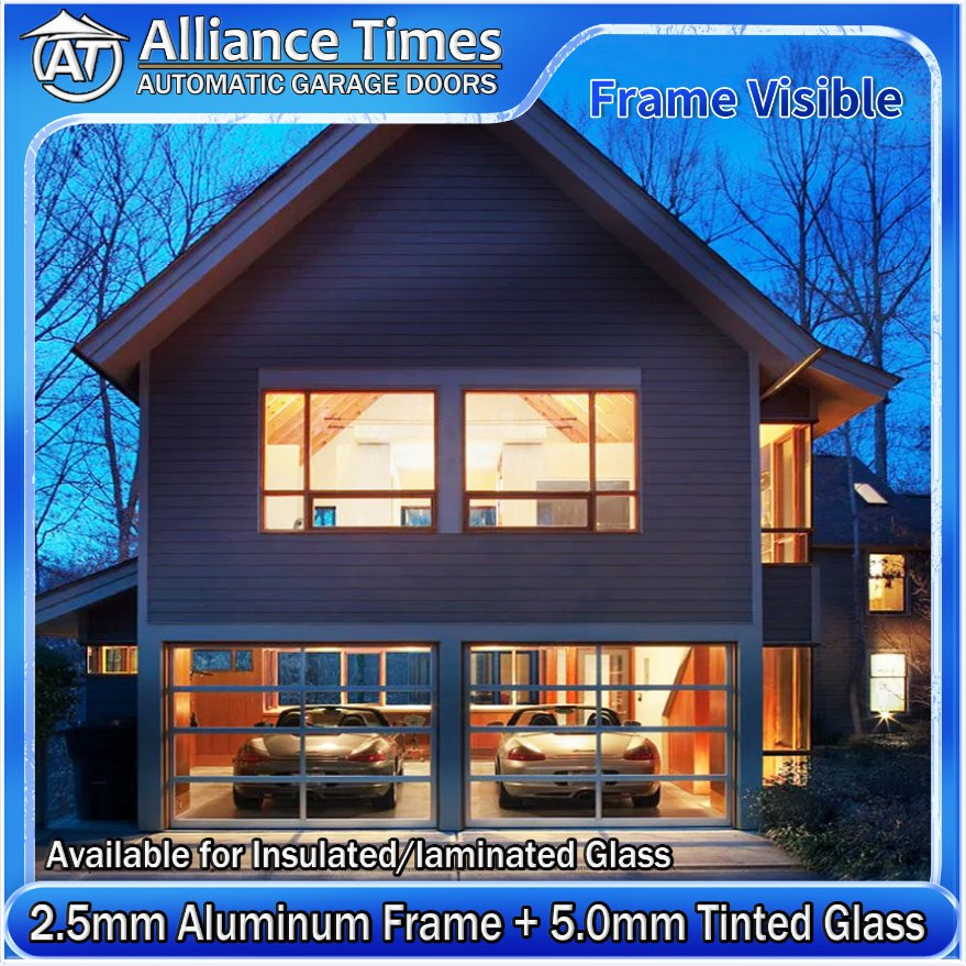800n Power Force Aluminum Tinted Glass Panels Garage Door System