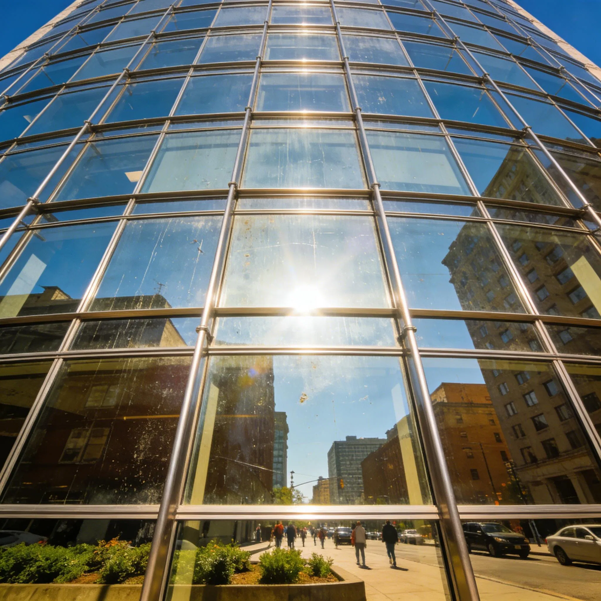 Aesthetic Glass Curtain Wall System with Exposed Frame in Aluminum Alloy