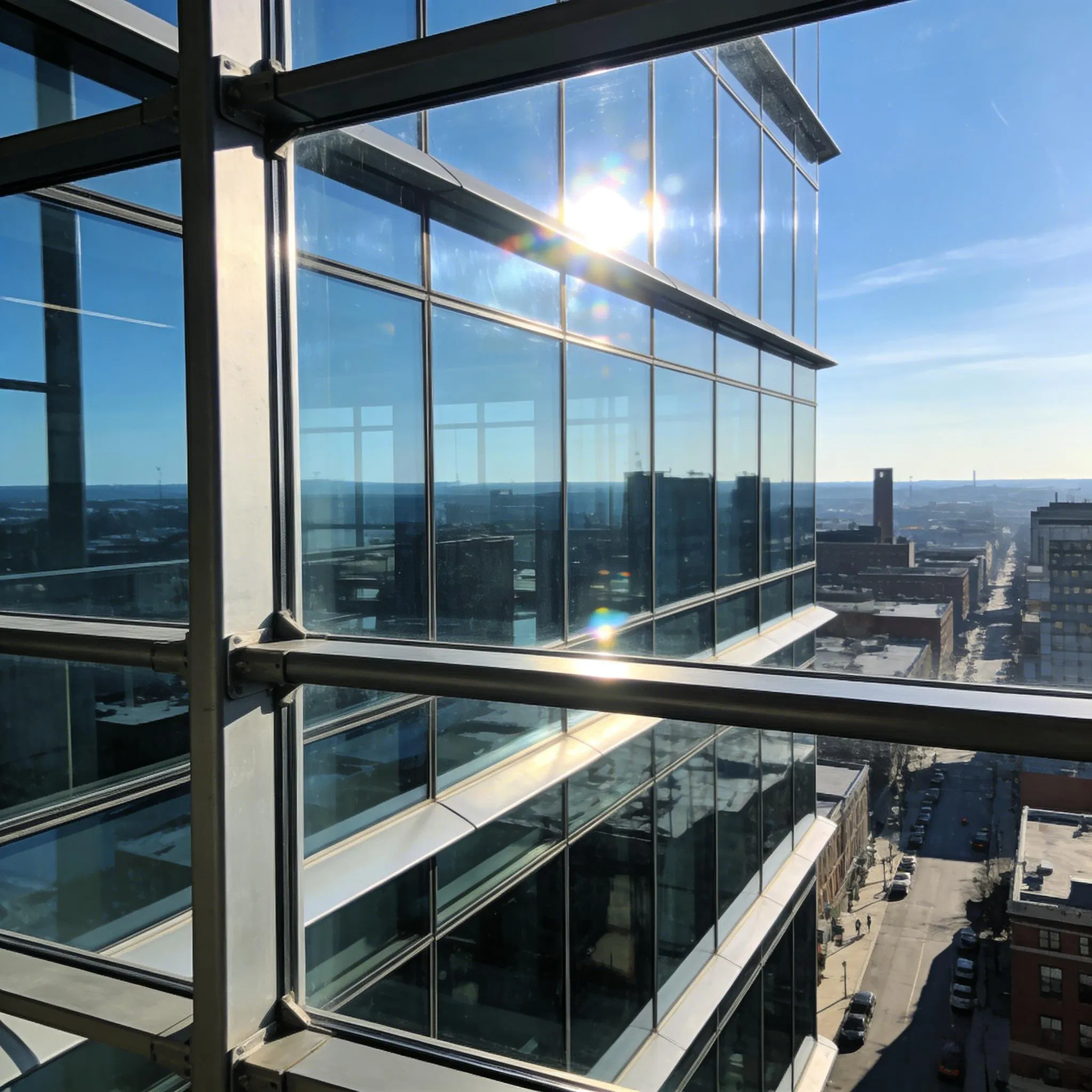 Stylish Glass Curtain Wall System in Durable Aluminum Alloy Material