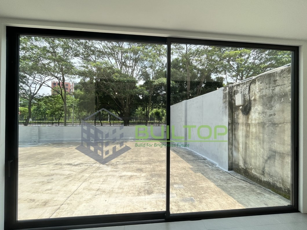 Commercial Decorative Black French Sliding Doors Living Room Partition Interior Room Divider Tempered Glass Door Aluminum