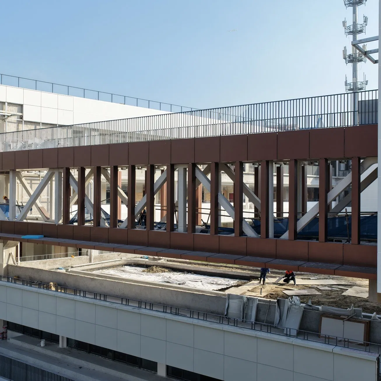 Sustainable China New Modern Wholesale Construction Building Material of Steel Structure Corridor Connecting Office Floors