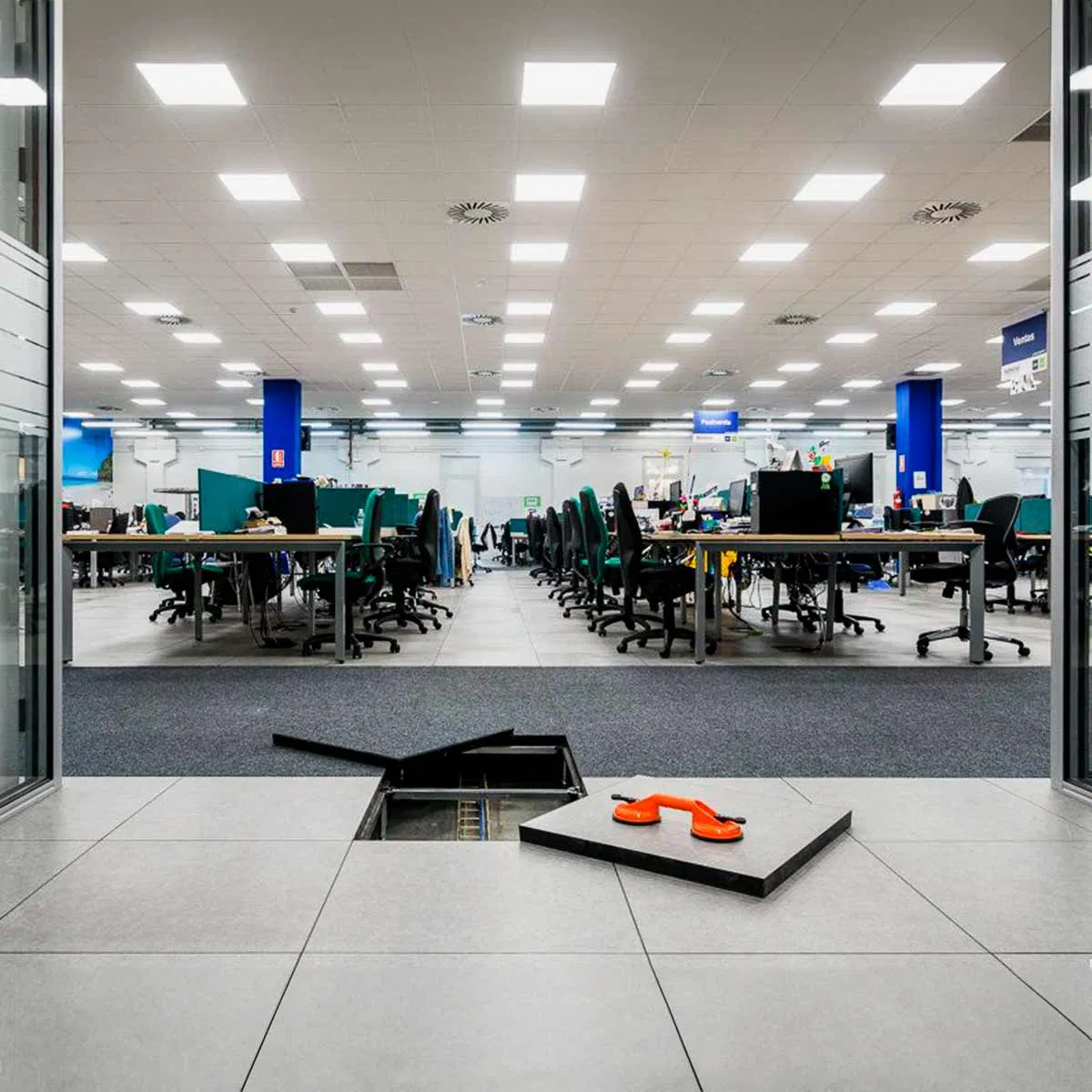 Fs800 Fs1000 Calcium Sulphate Encapsulated Fire Resistant Raised Access Floor Panel Raised Access Flooring Systems