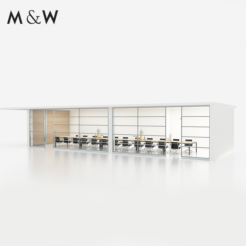 M&W Foshan Manufacture Partition Office Wall Glass Demountable Interior Glass Office Partition