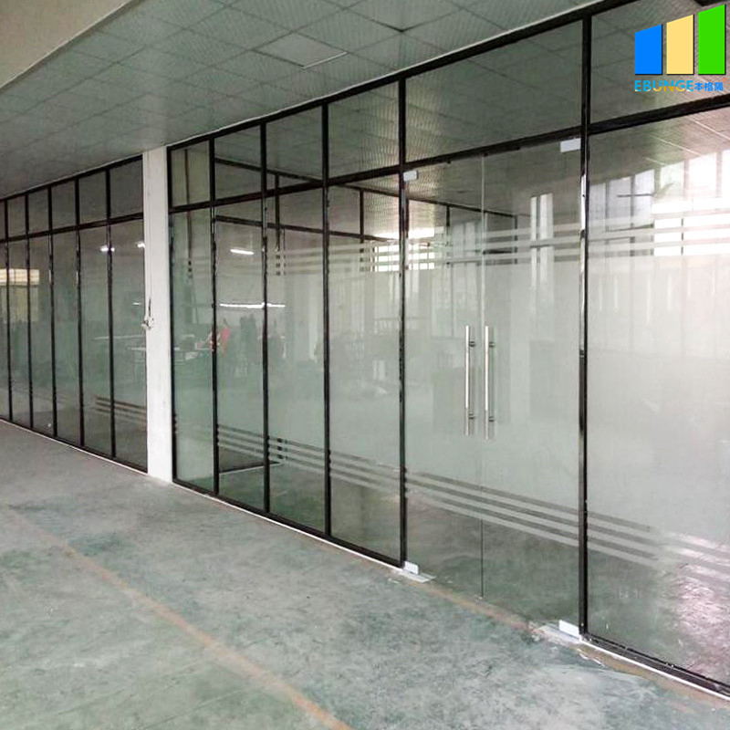 Commercial Interior Glass Walls Aluminum Tempered Glass Office Partition Wall