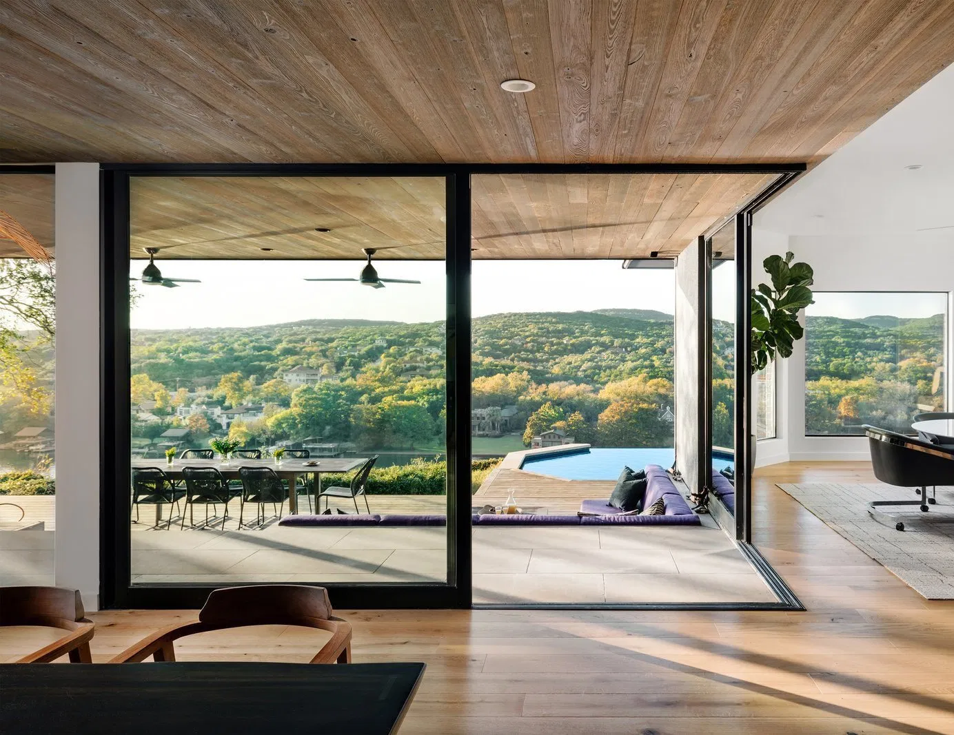 Panoramic Corner Patio Doors Sliding Glass House Door Air Tight Exterior Aluminum Sliding Door System