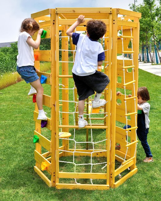 Safe Durable Kids Friendly Outdoor Climbing Wall for Ages 3-11