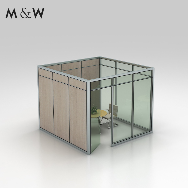 M&W Luxury Modern Wall Partition Double Glass Demountable Interior System Office Glass Partition Wall