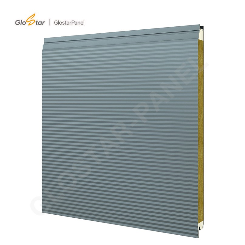 Class a Fireproof PU Rock Wool Sandwich Panel for Industrial Building Envelope