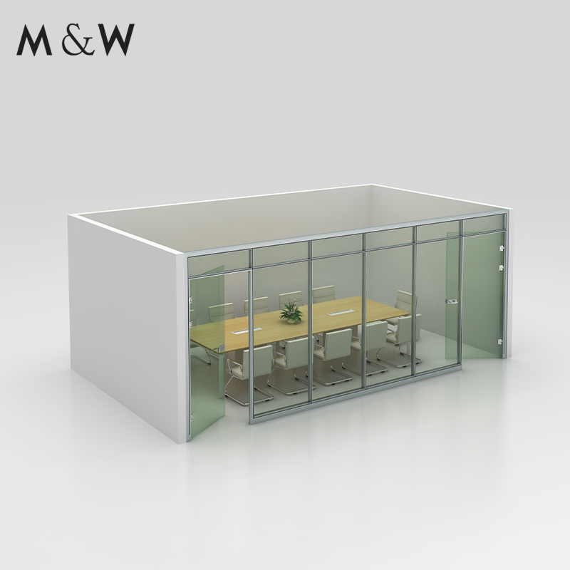 M&W Luxury Modern Wall Partition Double Glass Demountable Interior System Office Glass Partition Wall