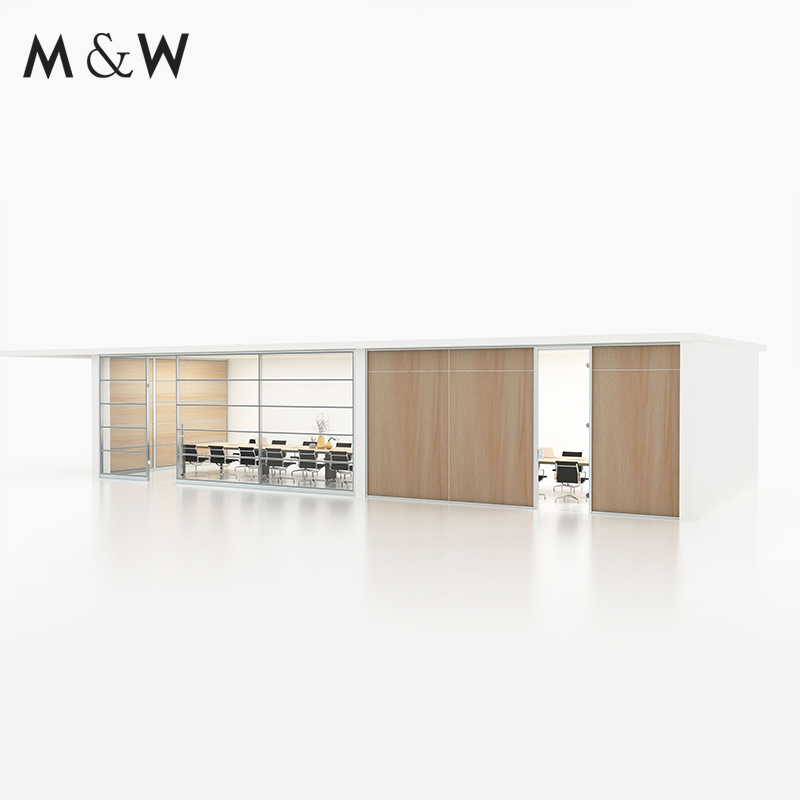 M&W Foshan Manufacture Partition Office Wall Glass Demountable Interior Glass Office Partition