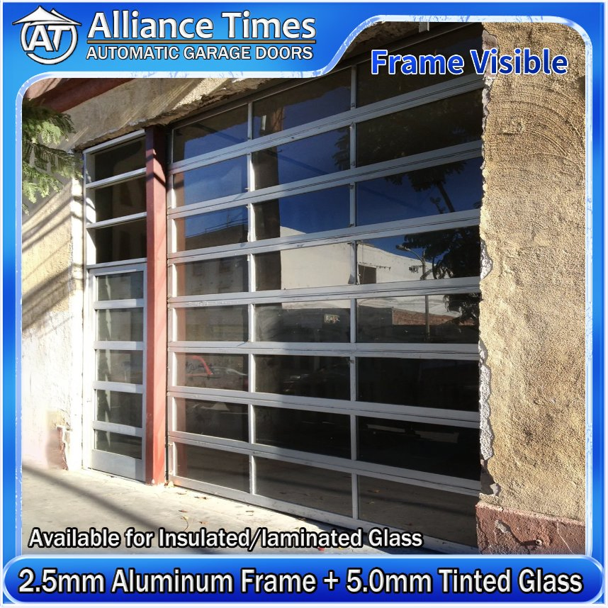 800n Power Force Aluminum Tinted Glass Panels Garage Door System