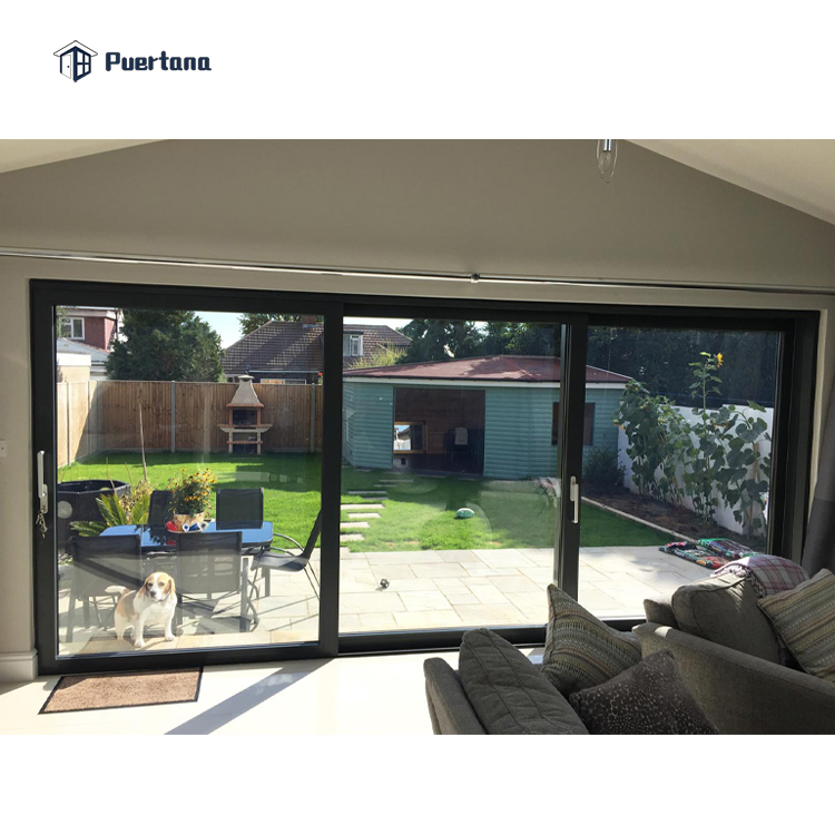 Big Exterior 90 Degree Corner Aluminium Framed Multi Track Insulated Sliding Glass Door System Design