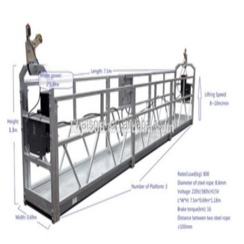 Zlp1000 Robust Aluminum Suspended Platform for Industrial-Strength Building Envelope Installations