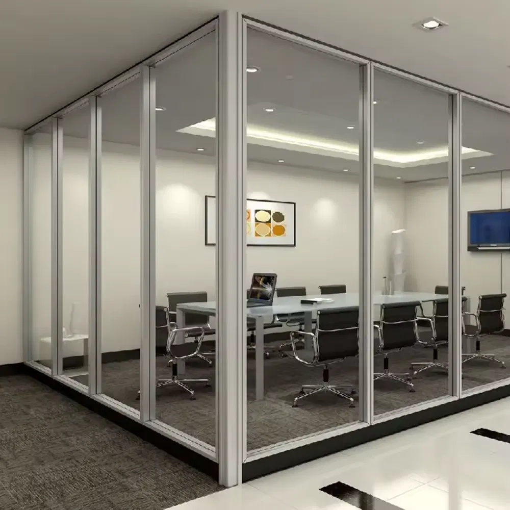 Lockable Interior Office Glass Partition System