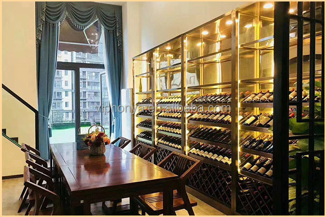 Customizable Solid Wood and Stainless Steel Wine Storage Solution