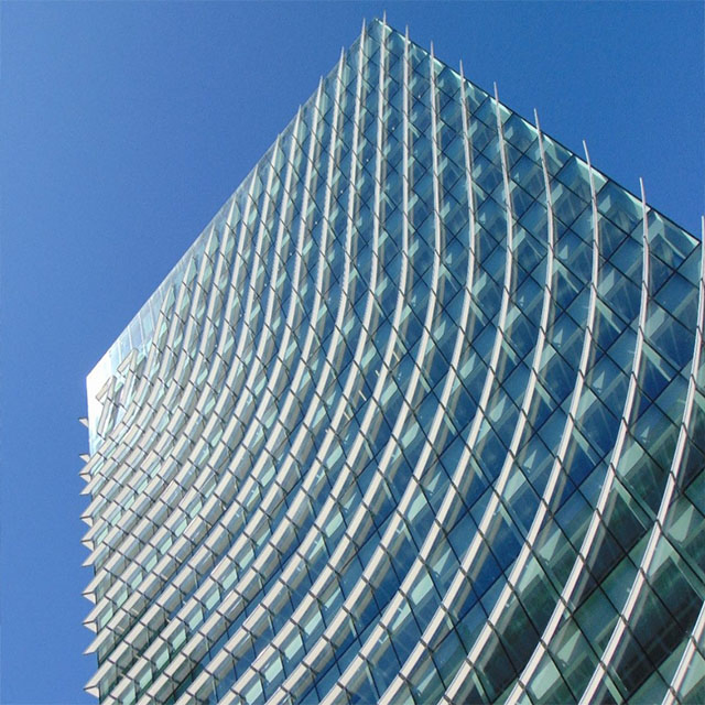 Skyscrape Waterproof Aluminium Frame Structural Double Tempered Glazing Unitized Glass Curtain Wall System