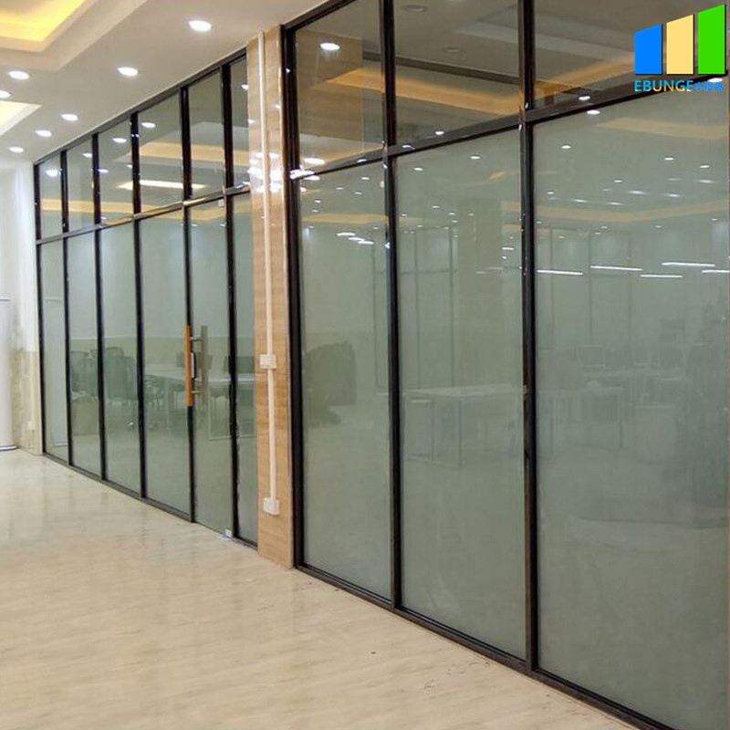 Commercial Interior Glass Walls Aluminum Tempered Glass Office Partition Wall