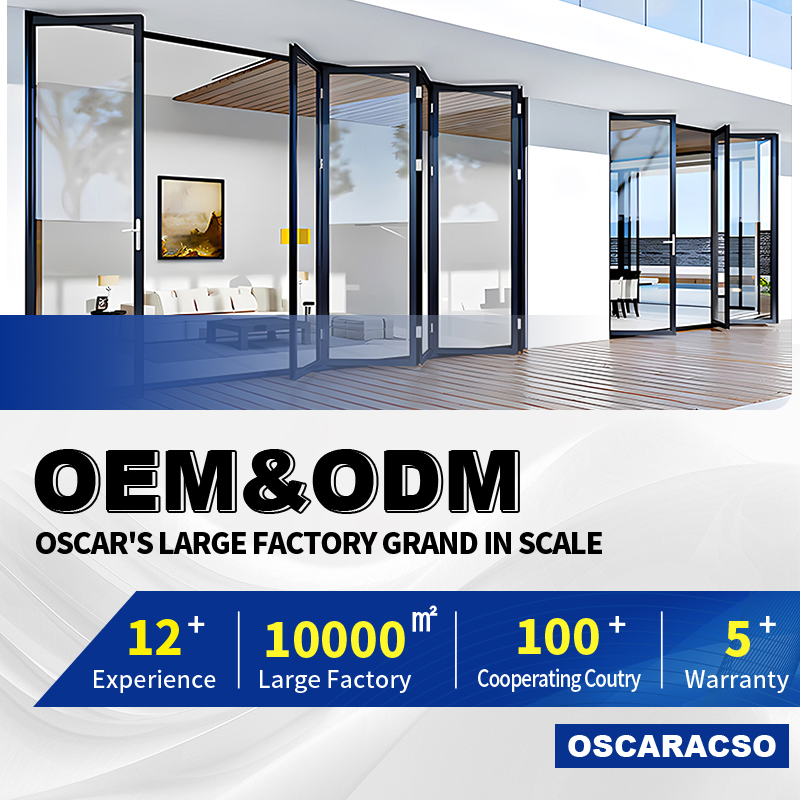 Glass Stack with Quick Installation and Space Saving Design Ideal for Home Office and Commercial Building in Us Folding Door