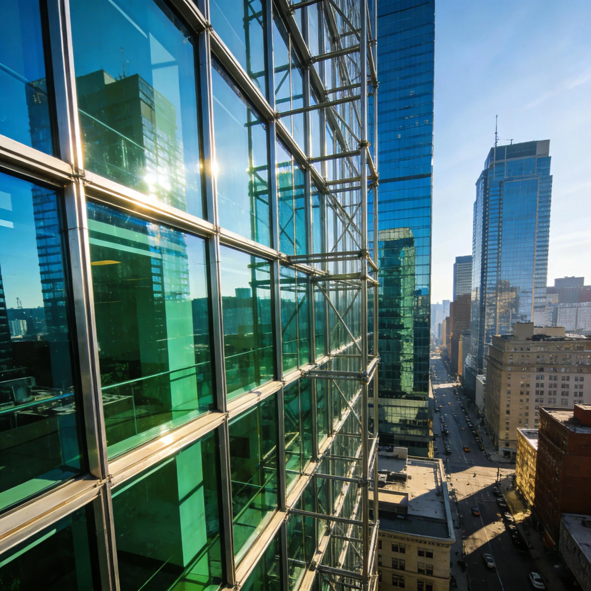 Energy-Efficient Glass Curtain Wall - Hidden Frame System Type