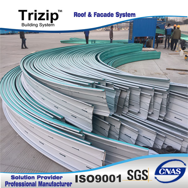 Aluminum Alloy Standing Seam Roofing, Facade, Cladding Trizip System