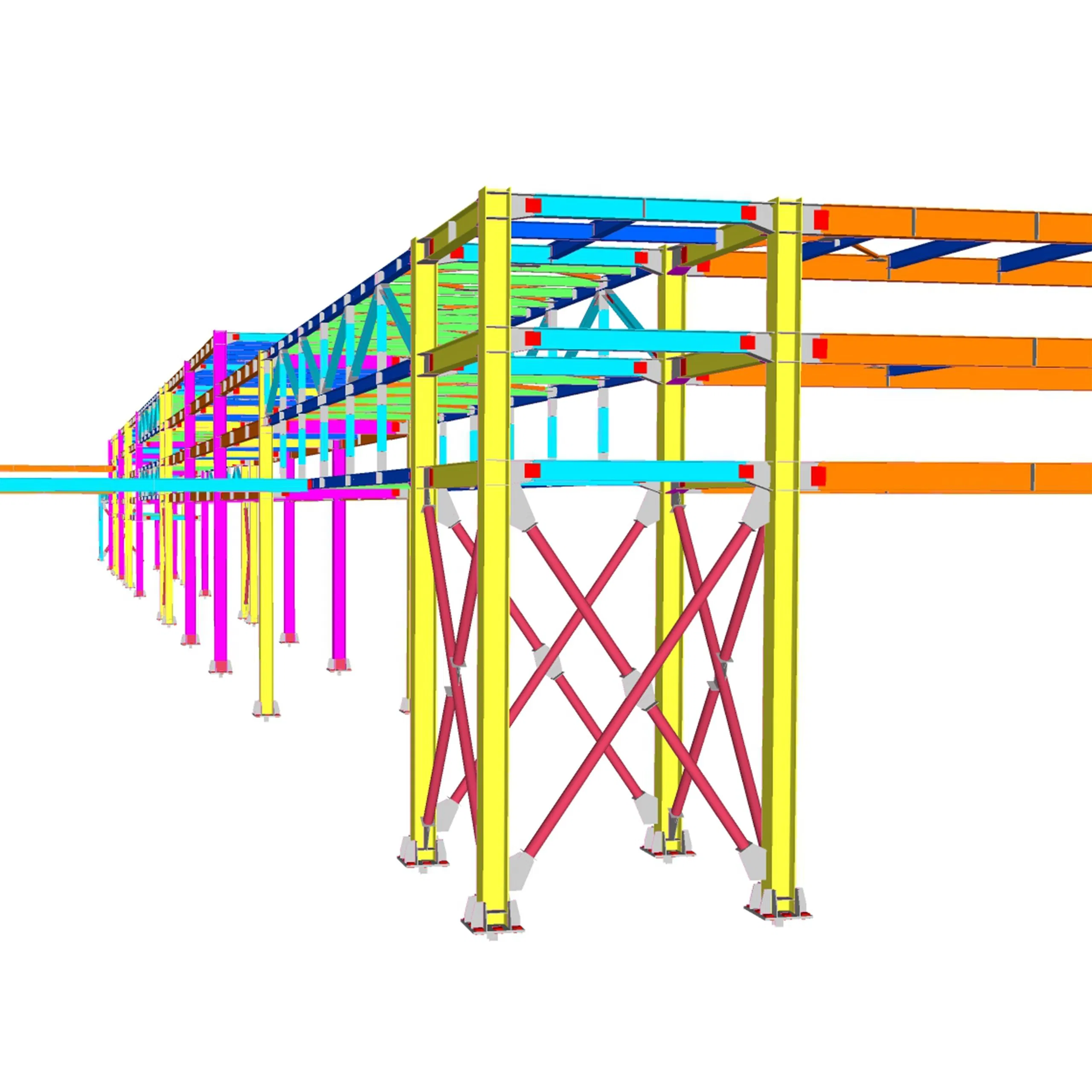 Quick Assembly Prefabricated China Wholesale Customized ISO CE Metal Steel Structure Building Frame Material for Supporting Industrial Plant