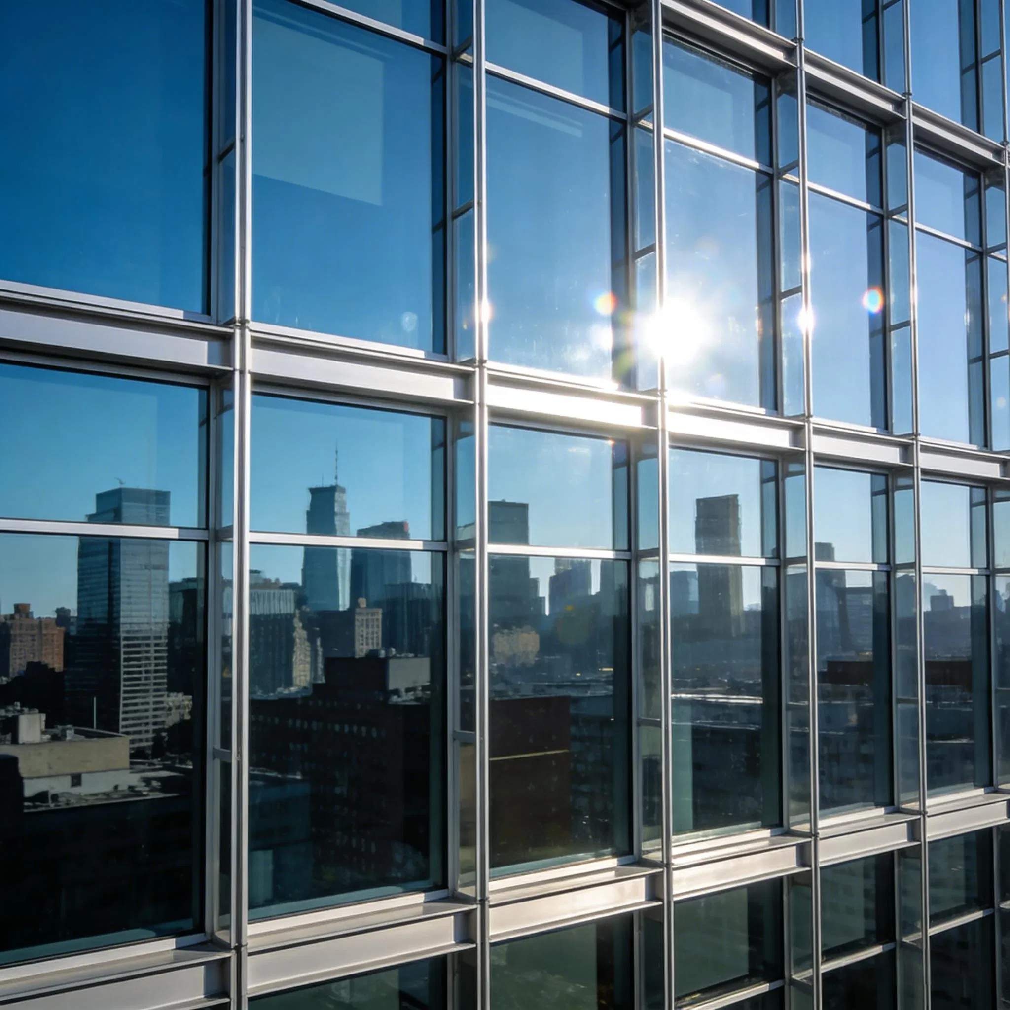 Premium Glass Curtain Wall System with Hidden Frame Design