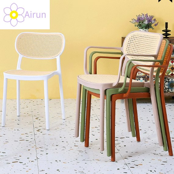 New Design Comfortable Stackable Yellow Plastic Dining Armchair