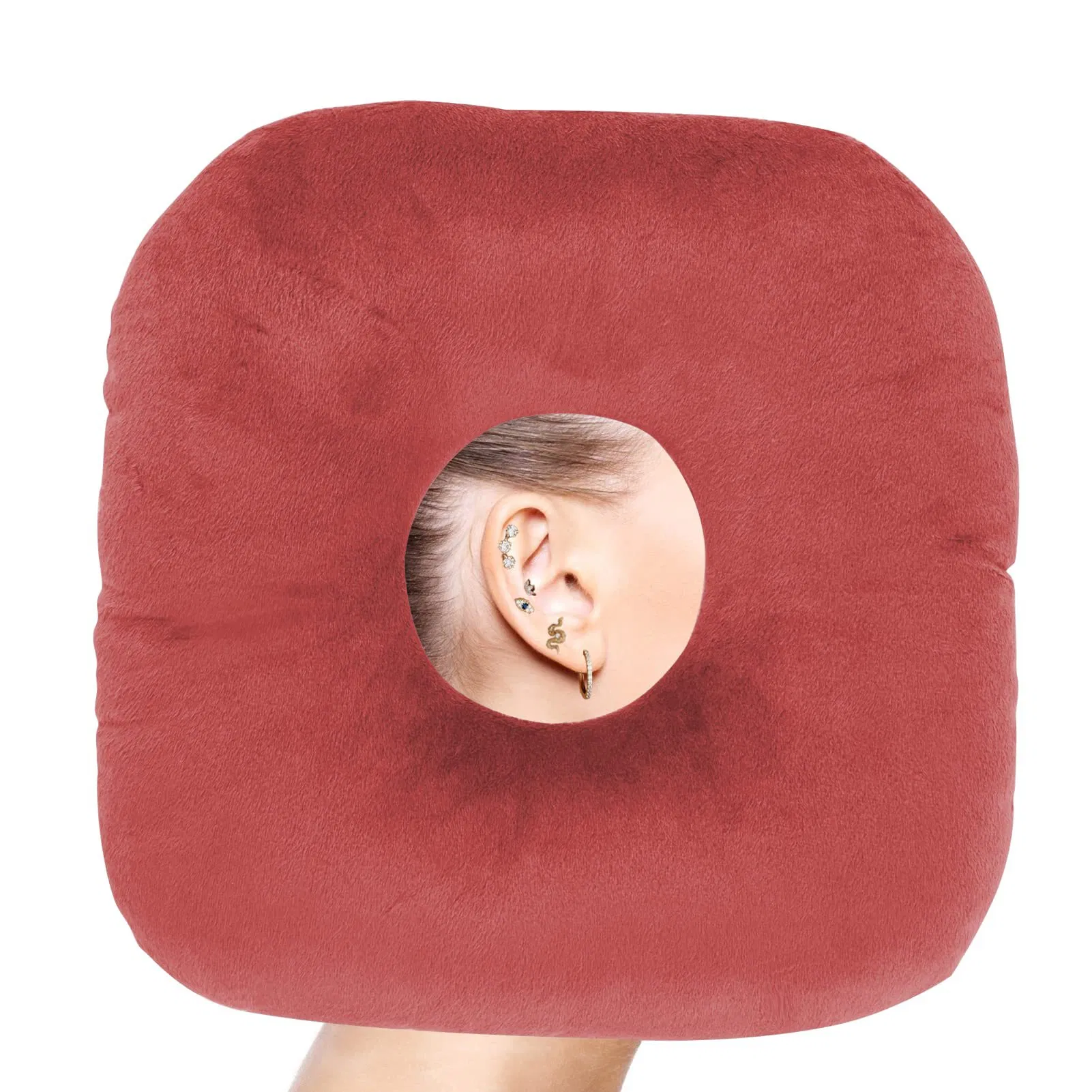 Amazon Best-Selling Cross-Border Product Hollow Seat Cushion Lumbar Support Donut-Shaped Ear Protection Side Sleeping Pillow with Ear Hole for Ear Recovery