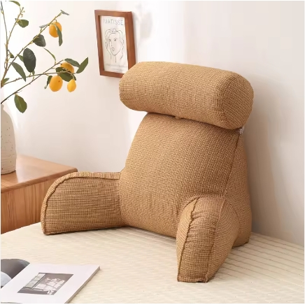 Soft and Slow-Recoverable Sofa Chair Cushion 100% Polyester Back Support Reading Lumbar Pillow with Armrest