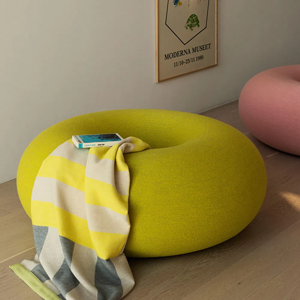 Living Room Modern Stylish Furniture Round Floor Sofa Chair Donut Pouf Ottoman