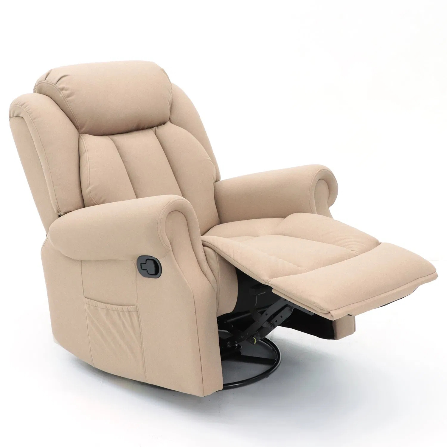 Geeksofa Furniture 9189 Modern Microfiber Fabric Manual Beauty Salon Recliner Chair with Rocking &amp; Swivel for Living Room