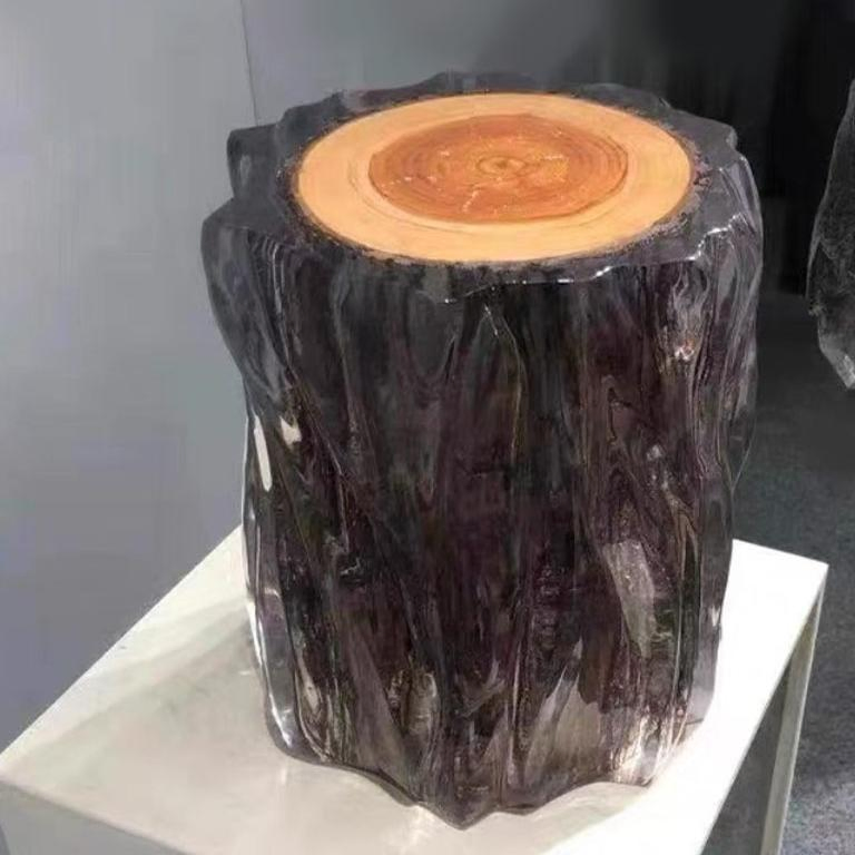 Home Decoration Adjustable Petal Creative Dressing Stool Transparent Resin Backrest Armchair