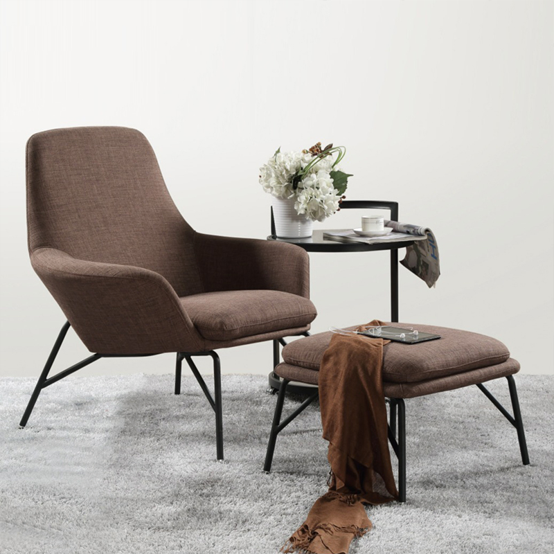 Wholesale Modern Hotel Lobby Cafe Soft Comfortable Luxury Red Fabric Lazy Armchairs Upholstered Leisure Chaise Lounge Arm Chair