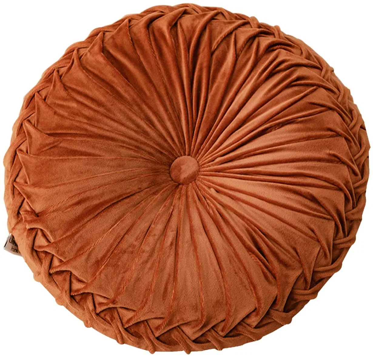 Round Decorative Pillow Large Velvet Floor Couch Pillow Handcrafted Pleated Round Throw Pillow Decoration for Chair Sofa Bed and Car