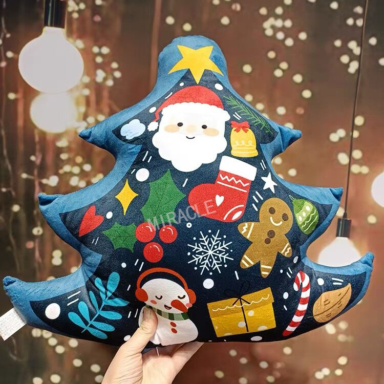 New Design Santa Claus Printing Pillow Cover Custom Decoration Christmas Cushion Pillowcase