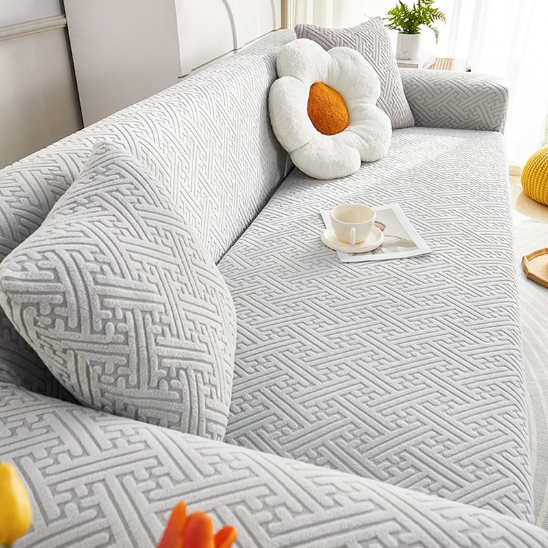 Four Season Elastic Sofa Cover with Geometric Patterns for Home Office Use
