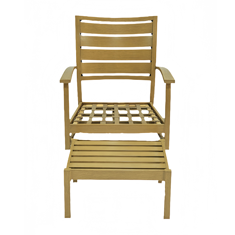 Modern Durable Aluminum Ottoman Lounge Chair for Outdoor Spaces and Relaxation