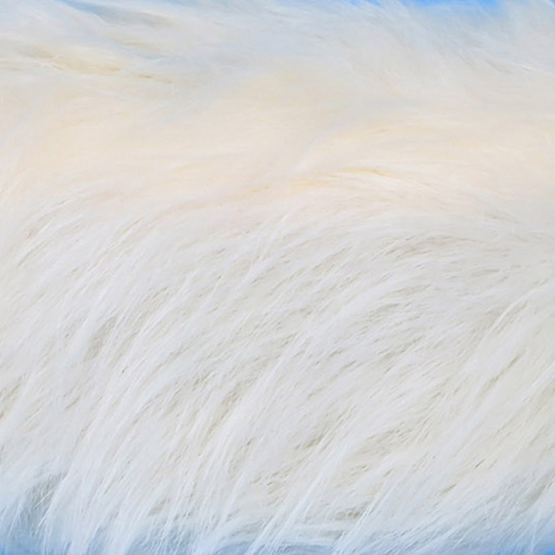 Mongolian Faux Fur Ottoman, White Cozy Plush Fluffy Foot Rest Stool Ottoman for Living Room Bedroom Entryway Makeup Bench End of Bed