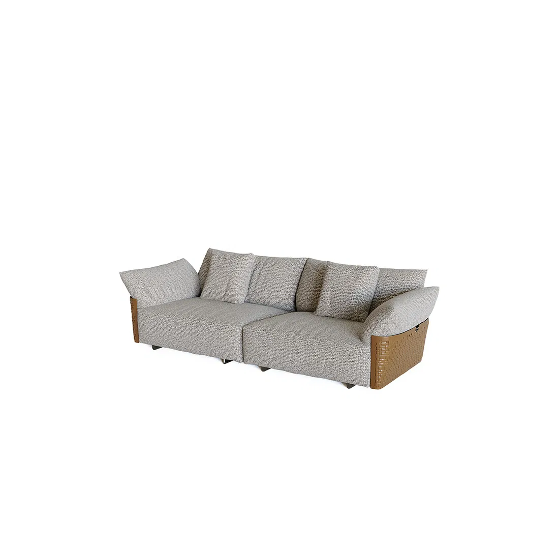 Modern Style White Fabric 2 Seater Loveseat for Small Apartment Saving Solution