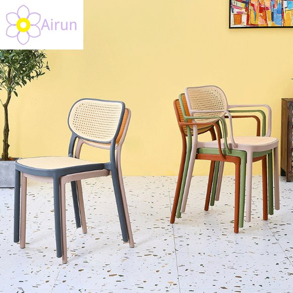 New Design Comfortable Stackable Yellow Plastic Dining Armchair