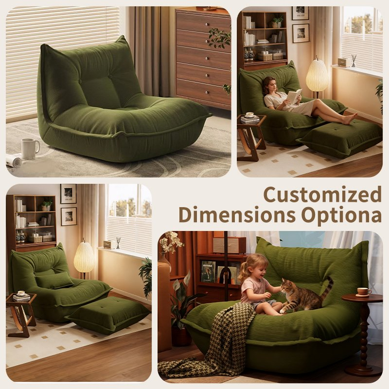 Bean Bag Chair Sofa for Reading Couch Chairs Modern Armless Accent Chairs