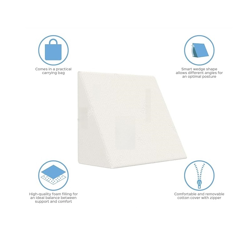 Extra Large and Wide Wedge Pillow Adults/Elderly Memory Foam Bed Wedge Pillow Cushion for Sleeping/ Acid Reflux/ Post Shoulder Surgery