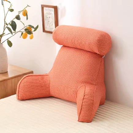Soft and Slow-Recoverable Sofa Chair Cushion 100% Polyester Back Support Reading Lumbar Pillow with Armrest