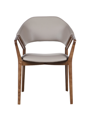 Comfortable Famliy Modern Designer Hot Sale Diningroom Walnut PVC Arm Chairs