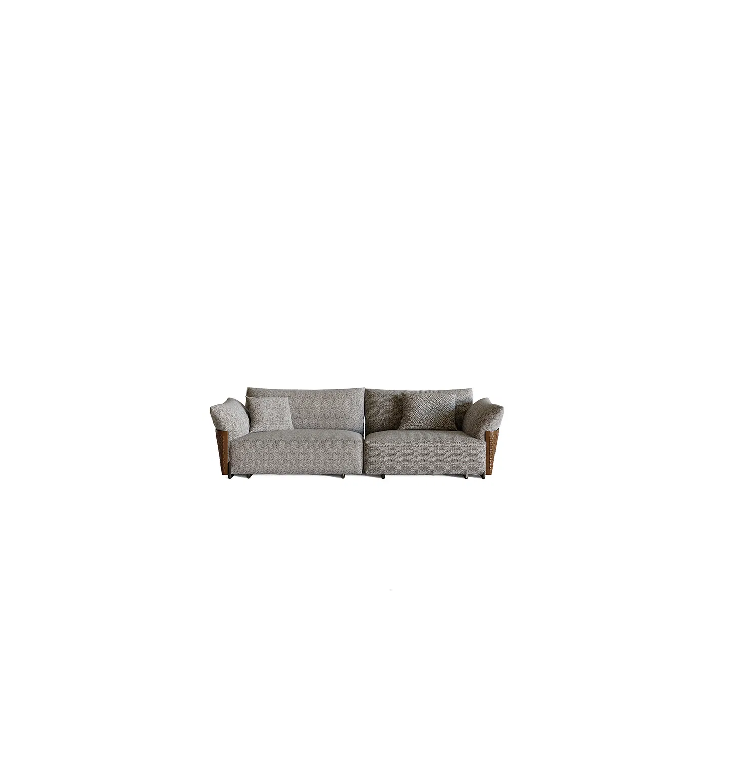Modern Style White Fabric 2 Seater Loveseat for Small Apartment Saving Solution