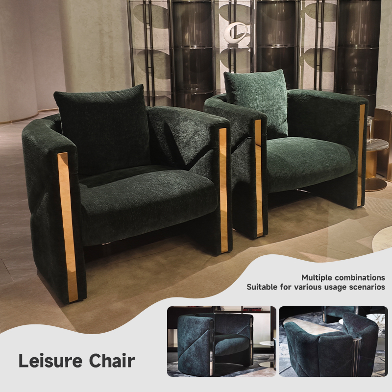 Modern Leisure Lounge Velvet Green Living Room Arm Chairs for Home&Hotel