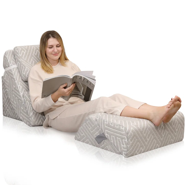 Meditation Pyramid Wedge Cushion Adjustable Memory Foam Firm Bed Lumbar Pillow