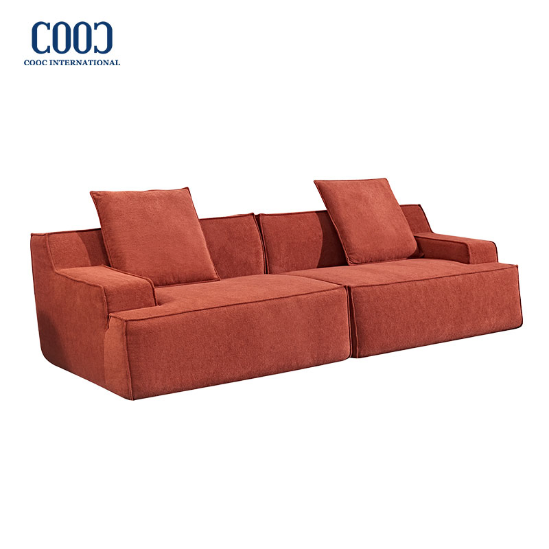 Foshan Contemporary Fabric Modern Design Lazy Sectional Luxury Vacuum Foam Compression Couch Sofa with Pillow for Furniture Living Room