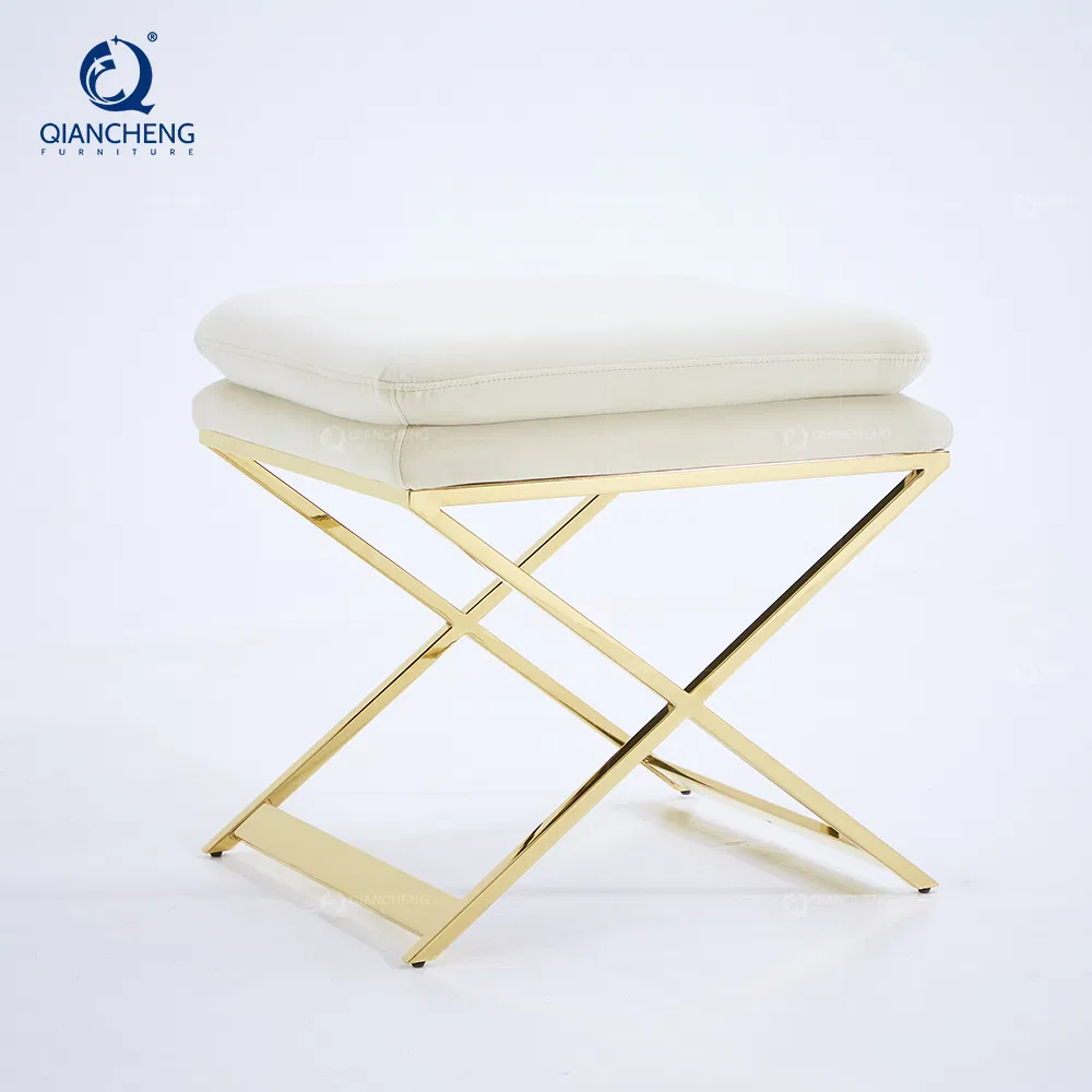 Modern Velvet Upholstered Design Pouf Furniture Tuffled Italian Bench Ottoman