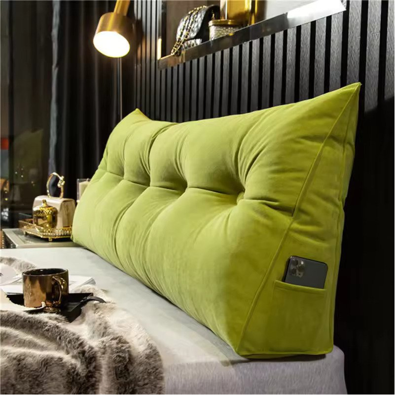 Ergonomic Triangle Wedge Back Pillow for Adults and Kids Sitting Comfortably in Bed